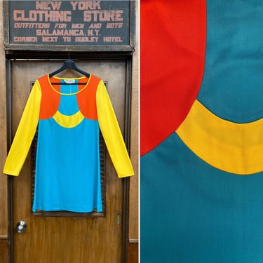 Vintage 1960’s Color Block Mod Multicolor Go Go Style Mini Dress, Vintage Dress, 1960s, Go Go, Vintage Color Block, Mini Dress, Mod, 
