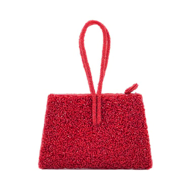 1990s Red Beaded Mini Bag