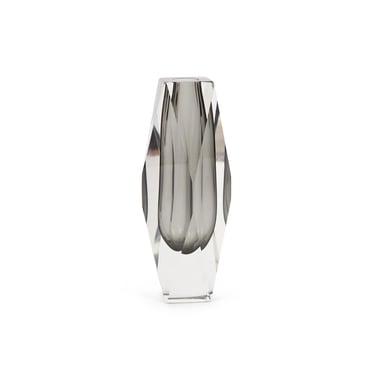 Alessandro Mandruzzato Murano Glass Vase Faceted Cut Italian 