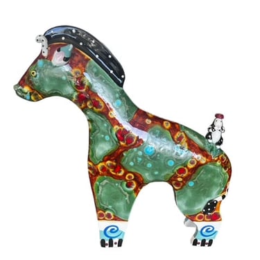 Glazed Ceramic Horse Statue  239-32