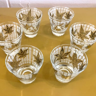 Vintage 1960s Set of 6 Libbey Starlite Shot Glasses 