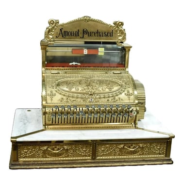 Antique National Cash Register Co, Brass and Marble Surface, Model 463407!!