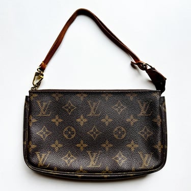 Vintage Louis Vuitton Monogram Pochette Handbag Wristlet Clutch 1998 