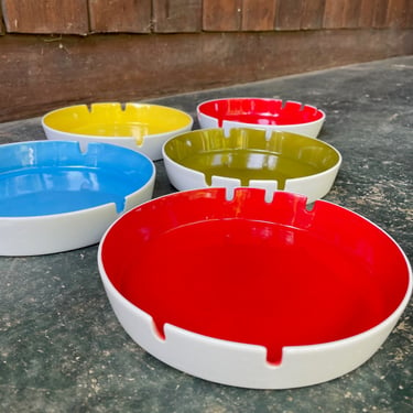 Set of 5 Colorful Ashtray Collection 