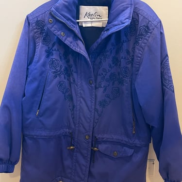 Vintage Blue Embroidered Ski Jacket 