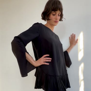 Black Chloe Ruffle Tunic (M)