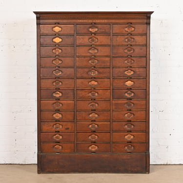 Antique Arts &#038; Crafts 36-Drawer File Cabinet or Chest of Drawers by American Cabinet Co., Circa 1900