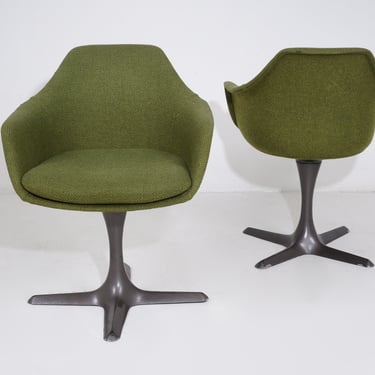 Mid Century Green Fabric Chair 