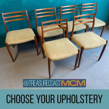 Mid Century Teak Dining Chairs / Niels Moller / Model 78 / Set of 6 / Danish Modern, Boho, Modern Style MCM / Shipping Not Included 