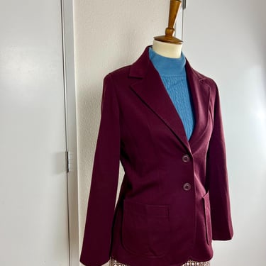 Dark Cherry Red Vintage Blazer / Fire Islander Vintage Workwear Size 10 