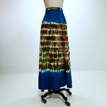 Maxi Blue Tie Dye Vintage Skirt