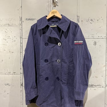 Vintage Polo Sport Ralph Lauren Double Breasted Light Jacket Nylon Navy Style Jacket 