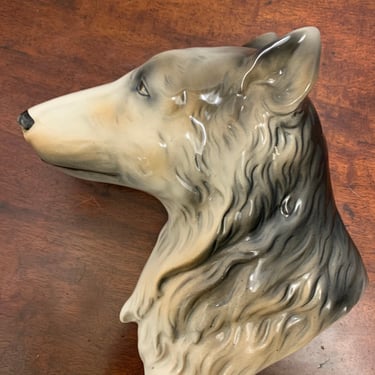 1970s Wolf Head Sculpture 