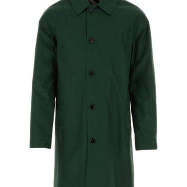 Burberry Man Bottle Green Gabardine Reversible Overcoat