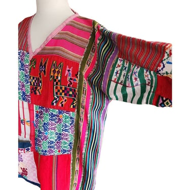 Vintage 90s Guatemala Tunic Top by Dawg Inc Backstrap Weave 