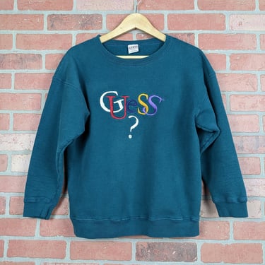 Vintage 90s Embroidered Guess USA ORIGINAL Crewneck Sweatshirt - Fits Small / Medium 