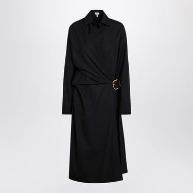 Loewe Black Belted Dress In Wool And Cashmere Women