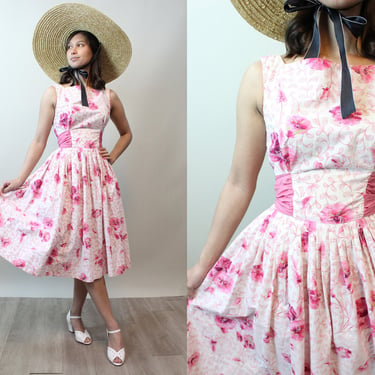1950s SAMBO fashions SASH cotton dress xs | new spring 
