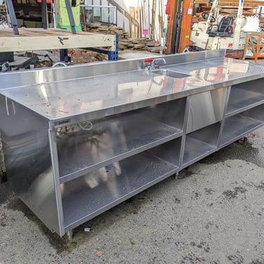 Massive Delfield Stainless Steel Work Table with Sink