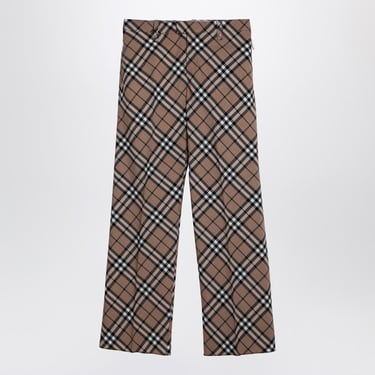 Burberry Check Trousers In Wool Blend Men