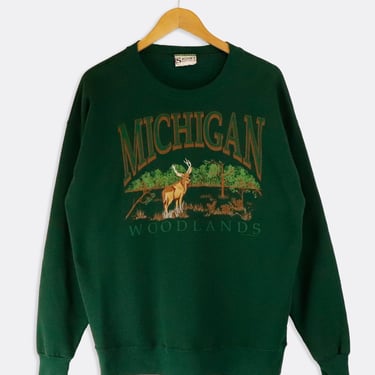 Vintage Michigan Woodlands Deer Sweatshirt Sz XL