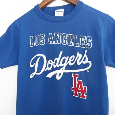 Los Angeles Dodgers / 80s Dodgers shirt / 1980s Los Angeles Dodgers Starter blue single stitch shirt XS 