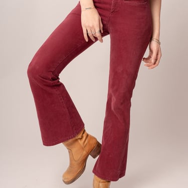 1970’s Maroon Low Rise Flares