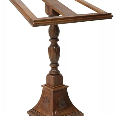 Antique Lectern Large Italia, Carved, Walnut, Lectern, 49 ", Early 1900s!!