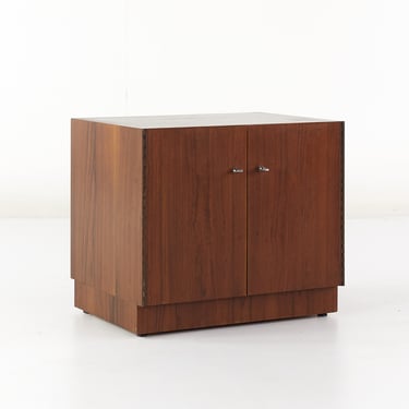 Directional Mid Century Walnut and Chrome Nightstand - mcm 