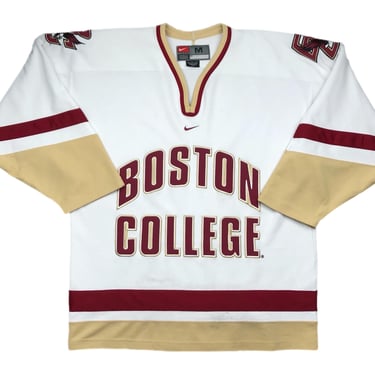 Vintage 90s Nike Team Boston College University Eagles Embroidered Center Swoosh Alternate/Away Hockey Jersey Size Large/XL 