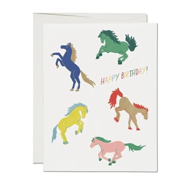 Wild Horses Birthday Greeting Card