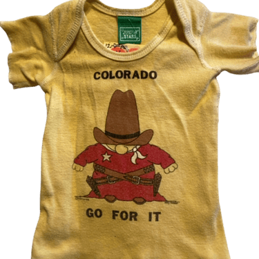 70s Cowboy Toddler "colorado Go For It" 18 Mo T-shirt By Junior Stars