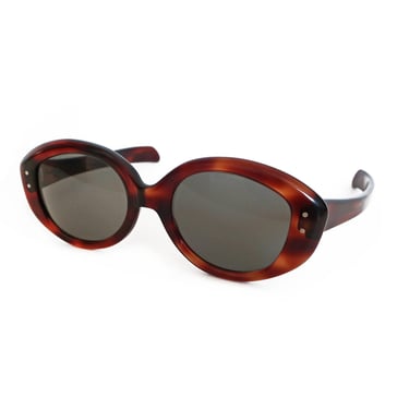 cat eye sunglasses / 60s sunglasses / 1960s Liberty brown tortoise shell oval cat eye sunglasses 
