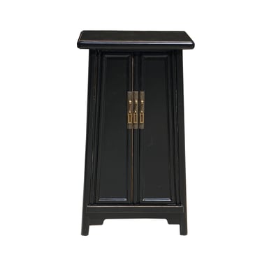 Chinese Oriental Black Ming Style A Shape End Table Nightstand cs7310E 