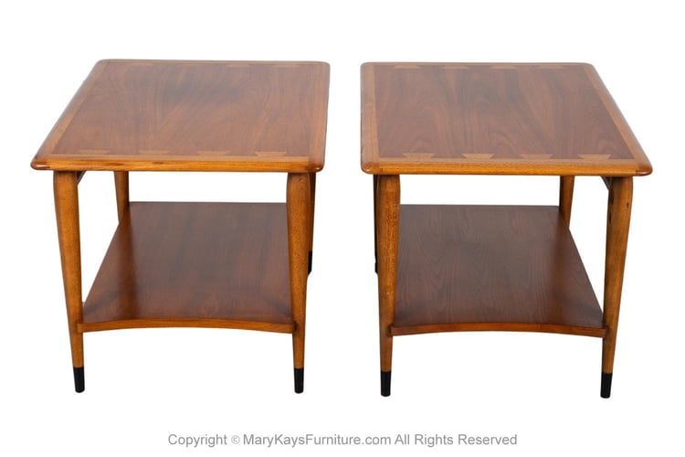 Mid-Century Lane Acclaim Dovetail End Tables Pair 