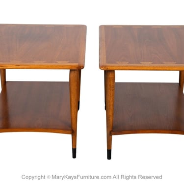 Mid-Century Lane Acclaim Dovetail End Tables Pair 