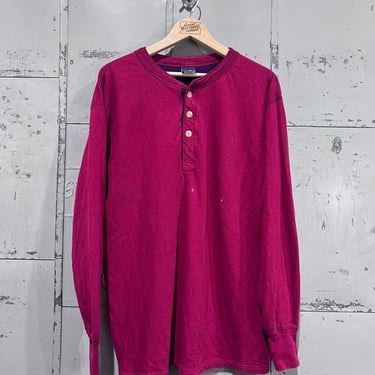 Size XLarge Vintage 90s Duofold Button Up Thermal Shirt Cotton Men’s maroon Henley 