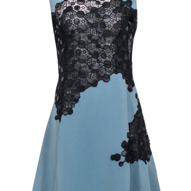 Versace - Blue w/ Black Lace Sleeveless Dress Sz 8
