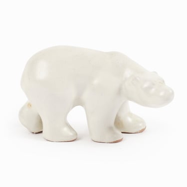 Anna-Lisa Thomson White Ceramic Polar Bear Figurine Upsala Ekeby Sweden 