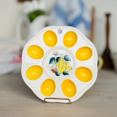 Lemon Design Deviled Egg Platter Made in Japan 