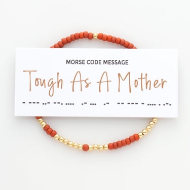 Tough As A Mother Morse Code Bracelet, Mother's Day Gift for Her, Gift For New Mom, Baby Shower Gift for Mom, Mom of Girls, Mama Bracelet 