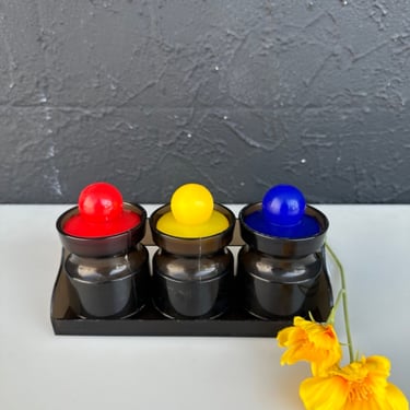 Multicolored Canister Set with Tray (Set of 3)