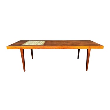 Vintage Danish Mid Century Modern Rosewood Coffee Table and Tiles by Severin Hansen 