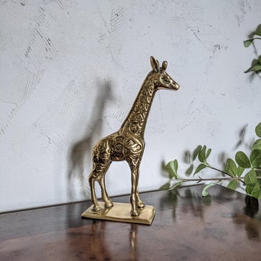 Vintage Brass Giraffe Figurine 