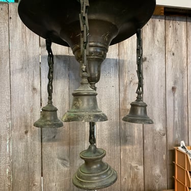 Antique 4 Bulb Pan Light, 20” x 17.25” diameter
