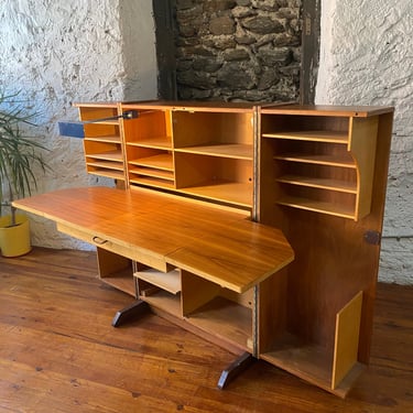 Mid century desk Danish modern secretary desk Mummenthaler and Meier Magic box desk 