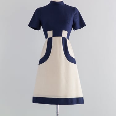Fabulous 1960's Mod Dress By Jerry Silverman / Small