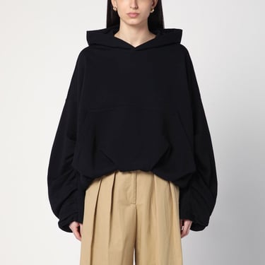 Dries Van Noten Oversized Draped Black Sweatshirt Women