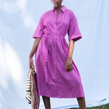 Sarah Shirtdress | Fuchsia Gingham