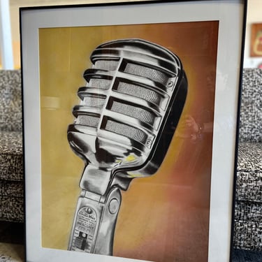 ‘Electro Voice Microphone, Pencil Sketch by Rick Kroninger, 2019